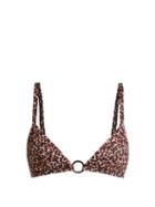 Matchesfashion.com Matteau - The Ring Bikini Top - Womens - Brown Print