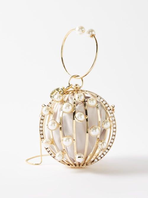 Rosantica - Alice Explosion Mini Pearl-embellished Handbag - Womens - Grey Multi