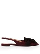 Prada Bow-embellished Point-toe Suede Flats