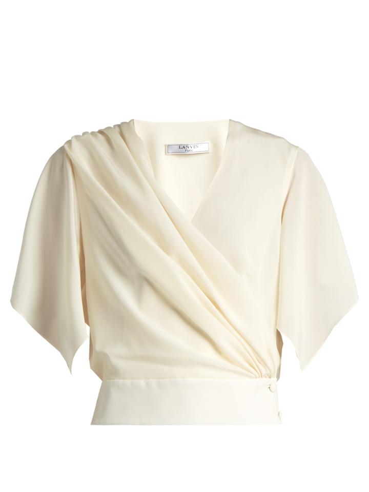 Lanvin Wrap-over Silk Top