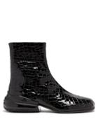 Matchesfashion.com Maison Margiela - Tabi Split-hoe Crocodile-effect Leather Boots - Mens - Black
