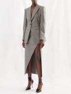 Alexander Mcqueen - Cutaway Slit-front Houndstooth Midi Skirt - Womens - Multi