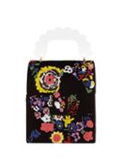 Matchesfashion.com Shrimps - Bingley Floral-beaded Velvet Box Bag - Womens - Black Multi