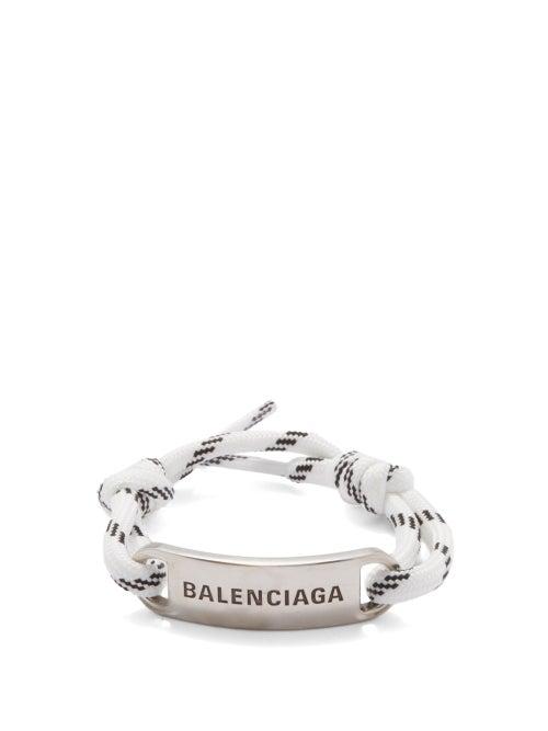 Balenciaga - Plate Logo Corded Bracelet - Womens - White Multi