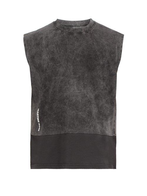 Matchesfashion.com Martine Rose - Acid Wash Cotton Jersey Tank Top - Mens - Black