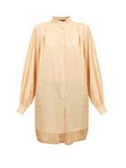 Matchesfashion.com Ann Demeulemeester - Oversized Frilled Neck Cotton Shirt - Womens - Orange