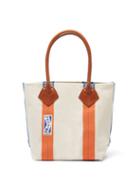 Haulier - Utility Small Striped Canvas Tote Bag - Womens - Cream