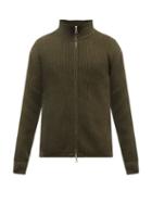 Officine Gnrale - High-neck Zipped Ribbed-wool Jacket - Mens - Khaki