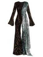 Matchesfashion.com Halpern - Sequin Embellished Wide Leg Jumpsuit - Womens - Black Multi