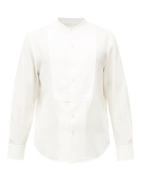 Matchesfashion.com Equipment - Rapheal Stand-collar Silk-crepe Shirt - Mens - Cream