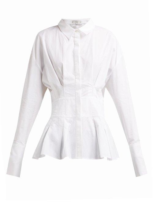 Matchesfashion.com White Story - Gigi Cotton Peplum Shirt - Womens - White