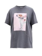 Matchesfashion.com Acne Studios - Painted Dog-print Cotton T-shirt - Womens - Dark Grey