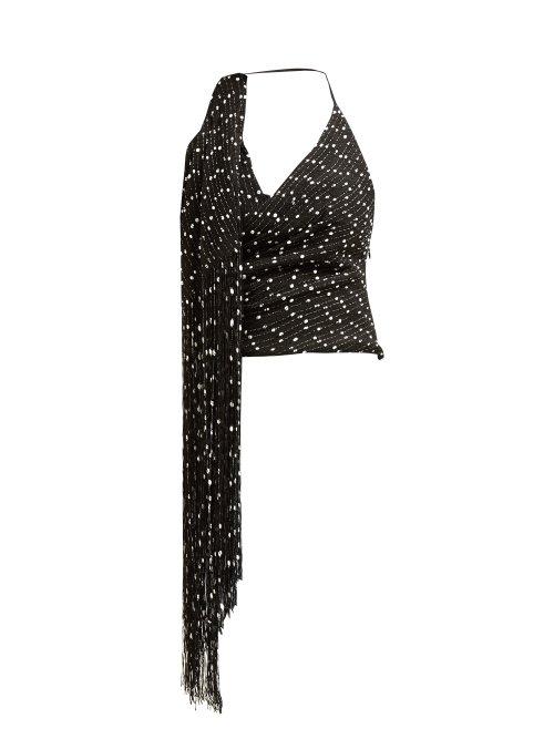 Matchesfashion.com Jacquemus - Valoria Fringed Tweed Top - Womens - Black