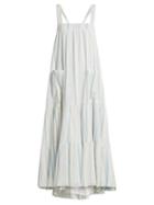 Matchesfashion.com Apiece Apart - Tiered Halter Neck Cotton Dress - Womens - Blue Stripe