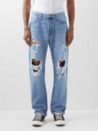 Frame - Distressed Relaxed-leg Jeans - Mens - Blue