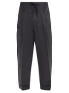 Matchesfashion.com Y-3 - Turned-up Cuff Ripstop Tapered Track Pants - Mens - Dark Grey