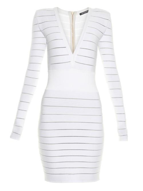 Balmain Deep V-neck Knit Dress