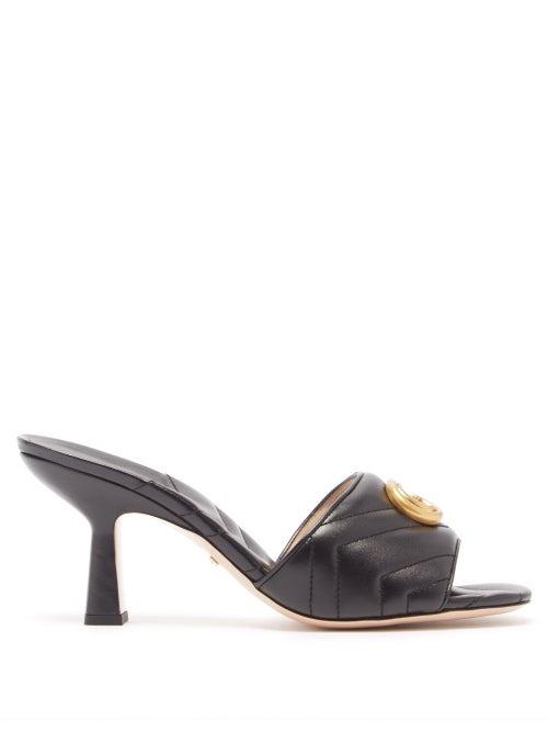 Gucci - Marmont Gg-logo Matelass Leather Mules - Womens - Black