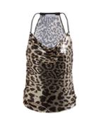 Matchesfashion.com Paco Rabanne - Leopard Print Tie Back Chain Top - Womens - Leopard