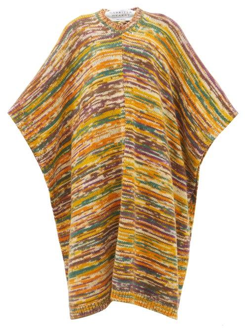 Gabriela Hearst - Lopez Mlange-cashmere Poncho - Womens - Yellow Multi