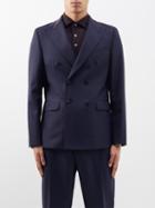 Officine Gnrale - Raphael Double-breasted Wool Suit Jacket - Mens - Navy