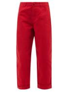Toogood - The Bricklayer Cropped Cotton-canvas Trousers - Womens - Red