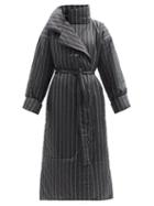 Matchesfashion.com Norma Kamali - Sleeping Bag Striped Padded Coat - Womens - Black Multi
