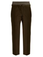 Brunello Cucinelli Layered-waistband Wool And Cotton-blend Trousers