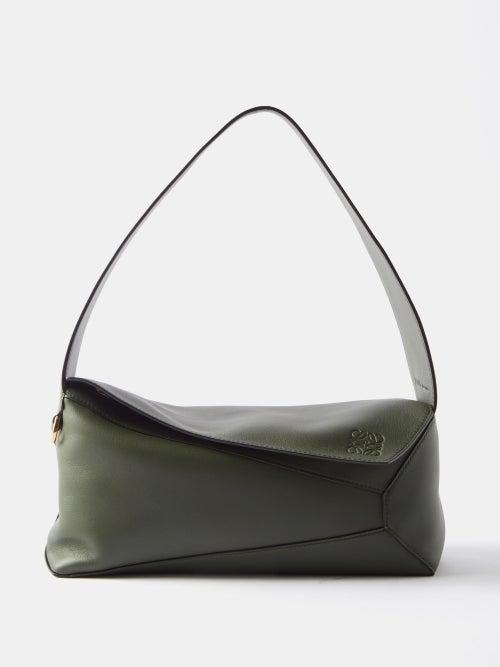 Loewe - Puzzle Hobo Leather Shoulder Bag - Womens - Khaki