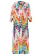 Matchesfashion.com Missoni Mare - Zigzag Spread-collar Long Kaftan - Womens - Multi