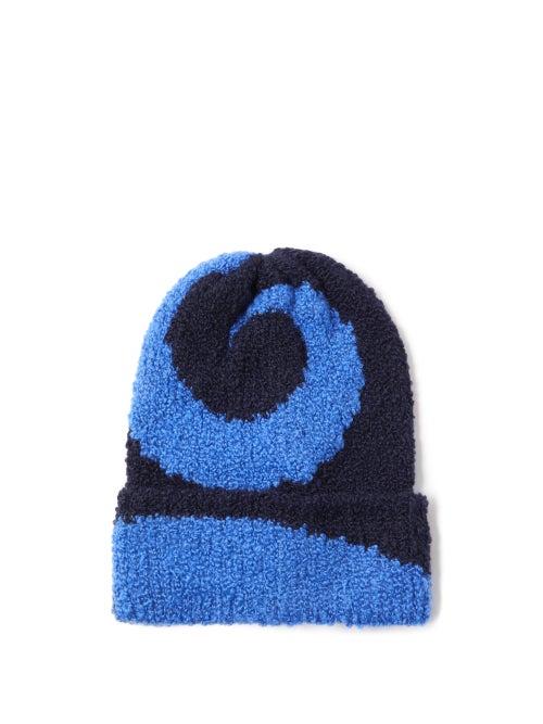 The Elder Statesman - Swirl-jacquard Cashmere Beanie - Mens - Blue Multi