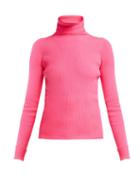 Matchesfashion.com Balenciaga - Ribbed Knit Roll Neck Hooded Sweater - Womens - Pink