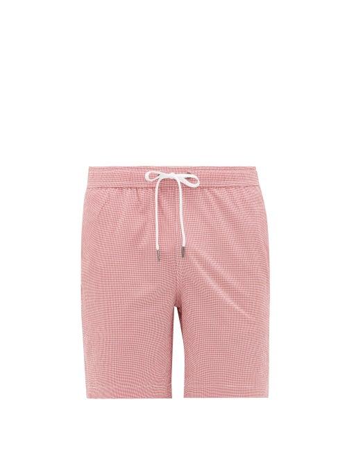 Matchesfashion.com Onia - Charles 7 Gingham Swim Shorts - Mens - Red