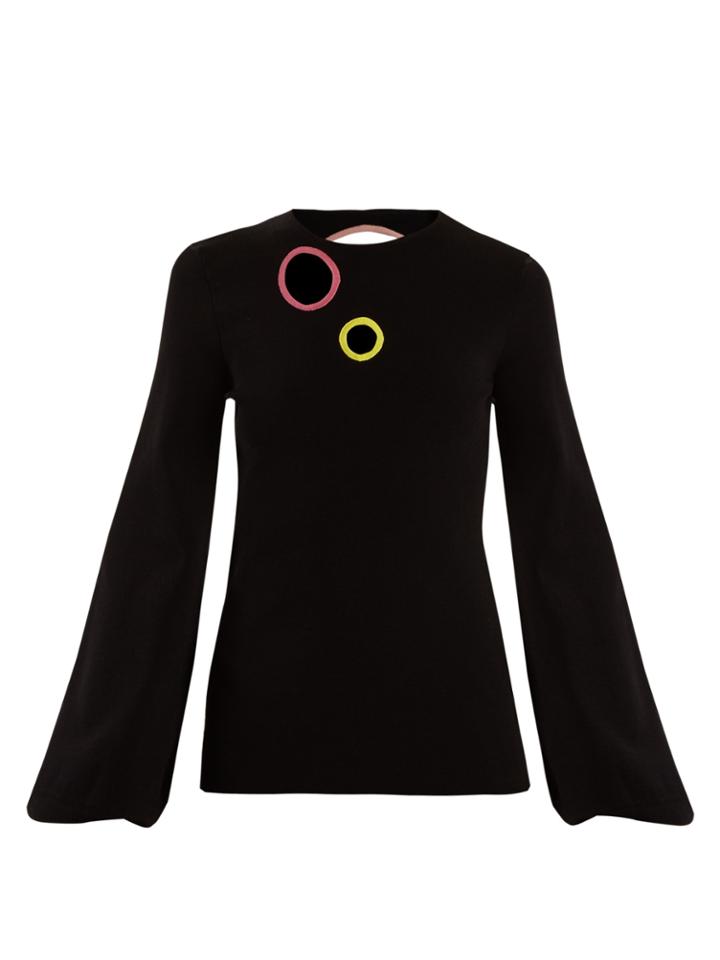Roksanda Saher Blouson-sleeve Cut-out Sweater