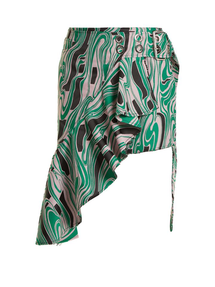 Marques'almeida Asymmetric Lava-jacquard Mini Skirt