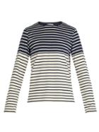 Matchesfashion.com Jw Anderson - Striped Cotton Shirt - Mens - Navy