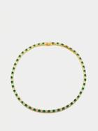Fallon - Grace Crystal-embellished Gold-plated Bracelet - Womens - Green Multi