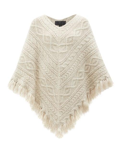 Nili Lotan - Pauline Cable-knit Alpaca-blend Poncho - Womens - Light Beige
