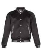 Matchesfashion.com Saint Laurent - Satin Bomber Jacket - Mens - Black