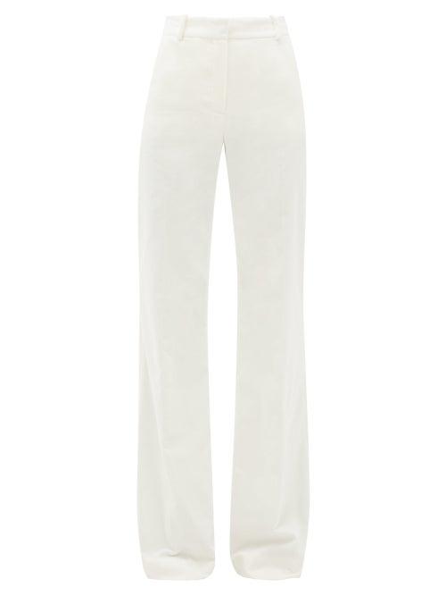 Matchesfashion.com Bella Freud - David Wide-leg Cotton-velvet Trousers - Womens - White