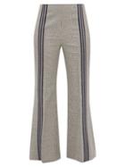 Matchesfashion.com Maison Margiela - Striped Houndstooth Wool Trousers - Womens - Grey