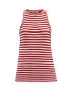 Matchesfashion.com Missoni - Striped Sleeveless Metallic-jersey Top - Womens - Red White