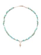 Diane Kordas - Diamond, Turquoise & 14kt Rose-gold Necklace - Womens - Blue