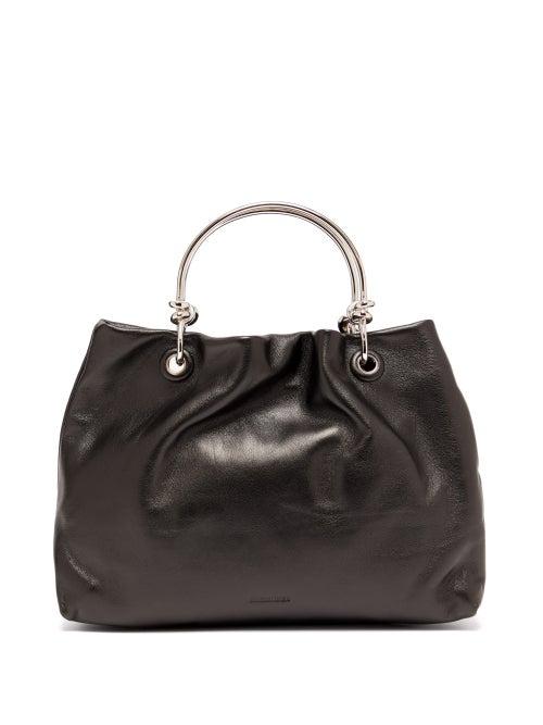 Matchesfashion.com Jil Sander - Knotted Handle Leather Bag - Womens - Black