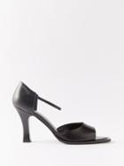 The Row - Mj Leather Heeled Sandals - Womens - Black