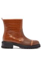 Matchesfashion.com Malone Souliers - Bibi Crocodile-effect Leather Boots - Womens - Tan