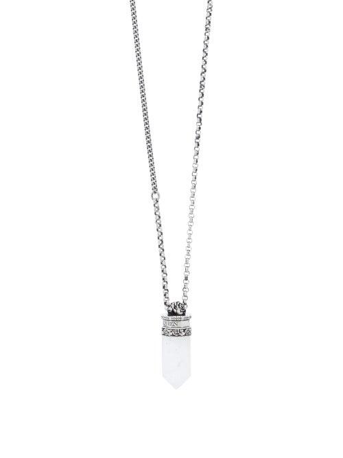 Matchesfashion.com Alexander Mcqueen - Quartz Pendant Necklace - Mens - Silver