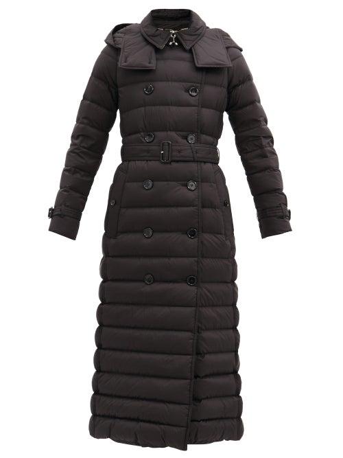 Matchesfashion.com Burberry - Arniston Double-breasted Quilted-shell Coat - Womens - Black