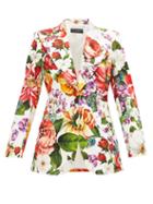 Matchesfashion.com Dolce & Gabbana - Single-breasted Floral-print Cotton-blend Jacket - Womens - Multi
