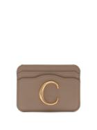 Matchesfashion.com Chlo - C Logo Plaque Leather Cardholder - Womens - Grey